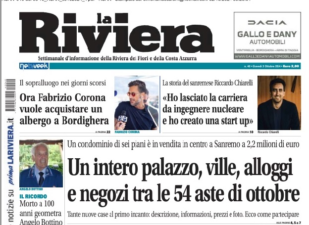 Un intero palazzo, ville e negozi tra le 54 aste di ottobre