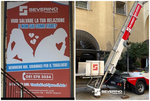 Severino Traslochi di Napoli sulle orme di Taffo: “Vuoi salvare la tua relazione e non sai come fare? Nemmeno noi, ma chiamaci per il trasloco”