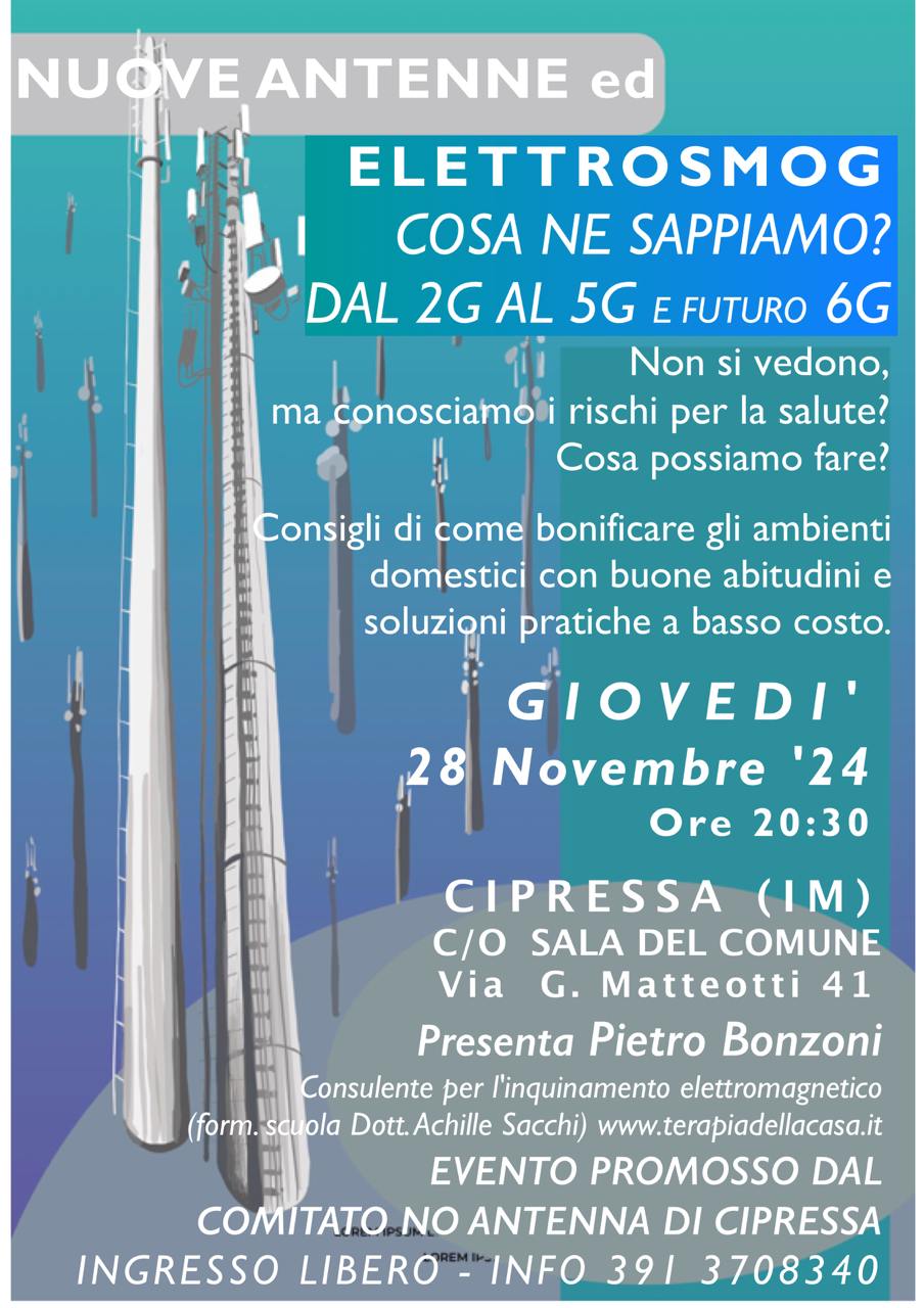 Convegno Antenne 5G Cipressa 28 novembre 2024 locandina