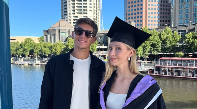 Matteo Arnaldi e la tenera dedica per la laurea della fidanzata Mia