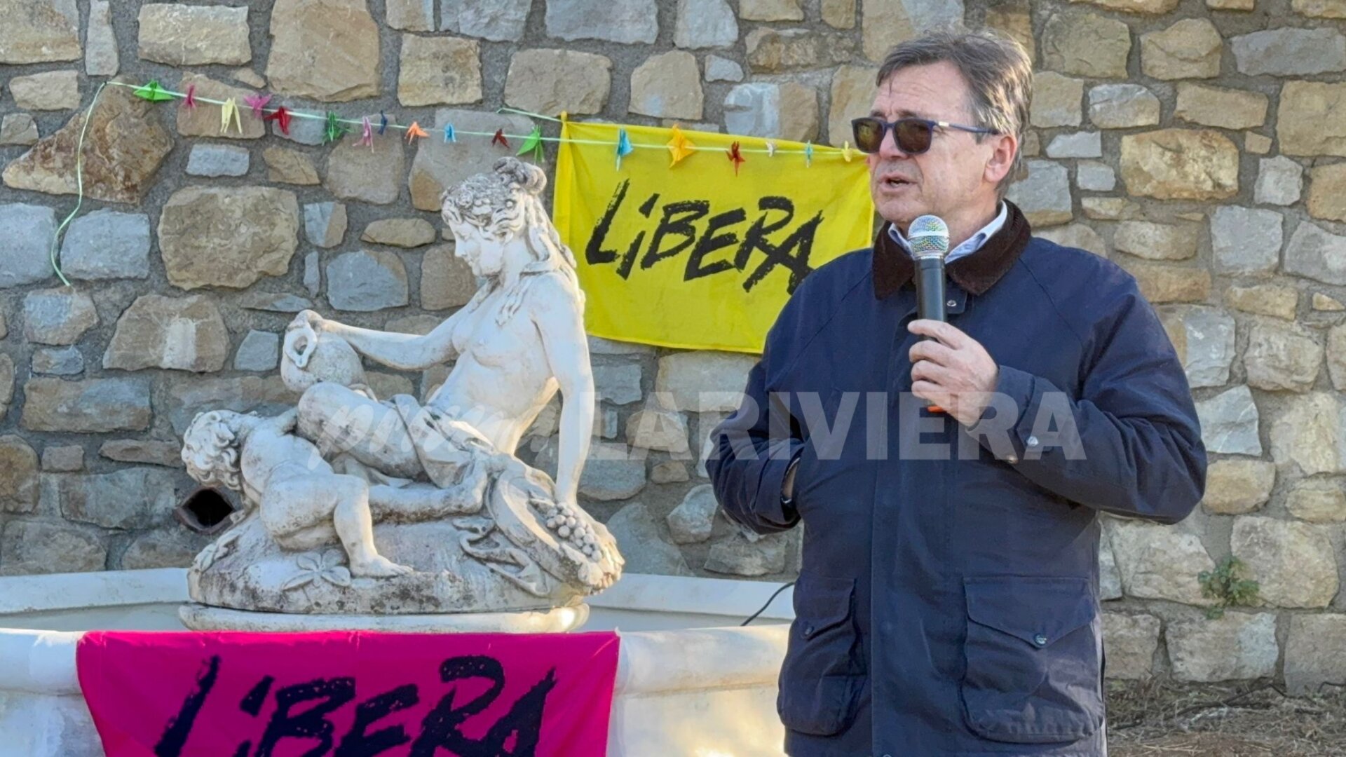 inaugurazione fontana per dodò villa pellegrino mafia 'ndrangheta Alberto Lari