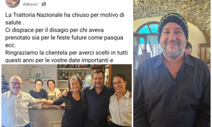 Trattoria Nazionale "chiude per motivi di salute". A ottobre il pranzo di Matteo Salvini