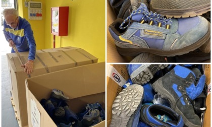 Le scarpe dei portalettere di Poste Italiane diventeranno tappeti per le aree gioco dei bambini