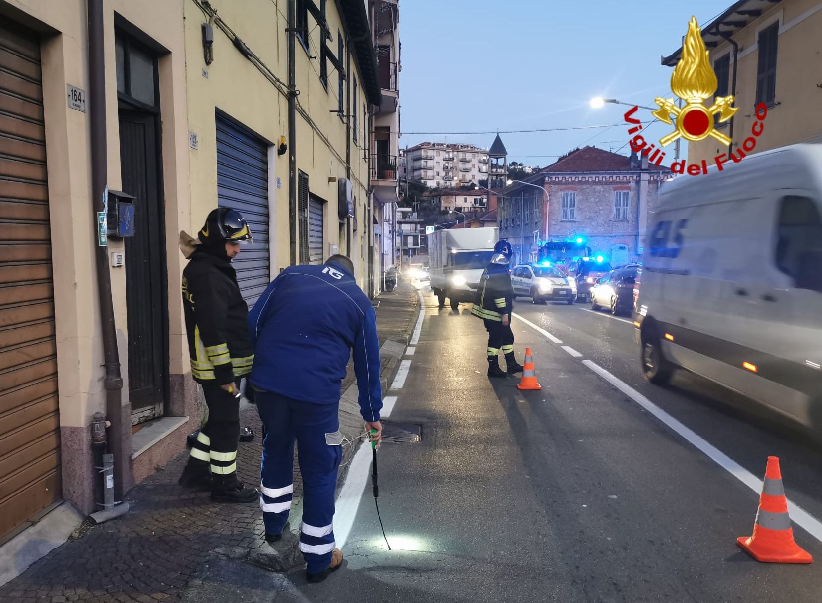 vigili del fuoco imperia via nazionale fuga di gas