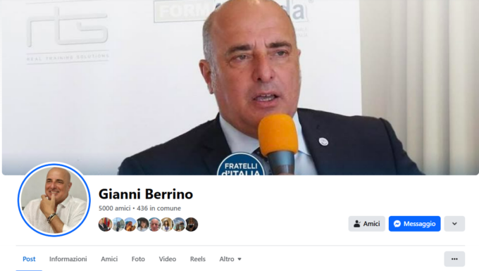 Hackerato il profilo Facebook del Senatore Gianni Berrino