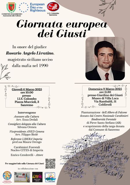 Sanremo celebra la “Giornata dei Giusti”