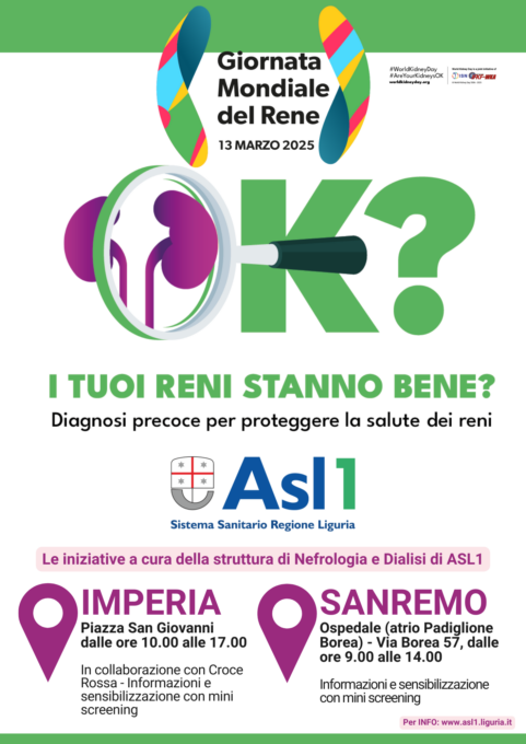 Giornata mondiale del Rene: le iniziative in provincia di Imperia