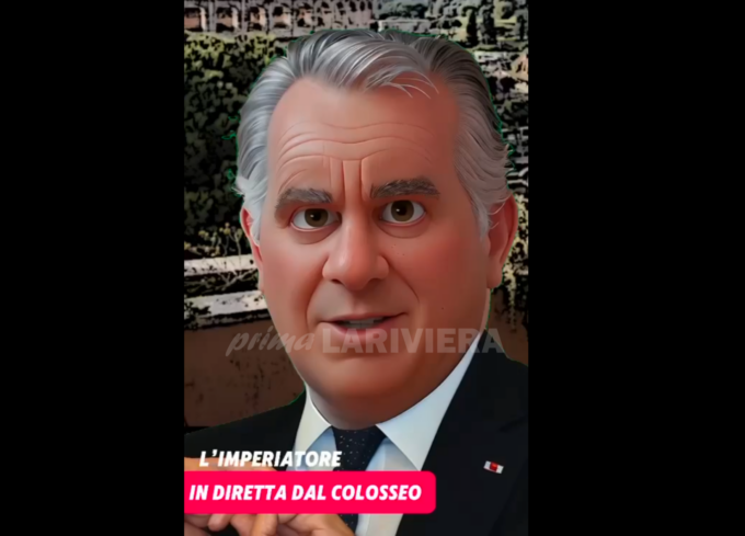 Il presidente della Provincia Claudio Scajola protagonista di un meme sull’acqua pubblica. Video