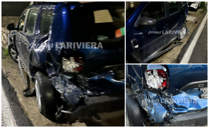 Fuoristrada distrugge auto in sosta e il conducente fugge subito dopo