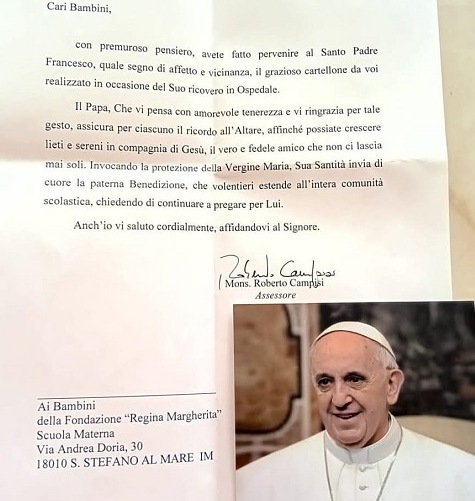 Bambini di Santo Stefano pregano per Papa Francesco, il Vaticano gli risponde