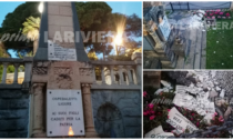 Crolla la stele funeraria dal monumento ai Caduti di Ospedaletti