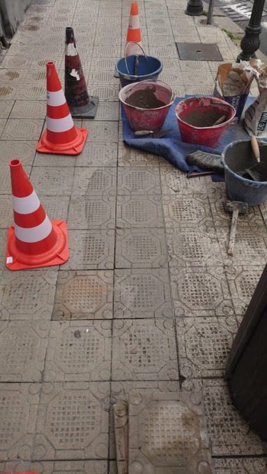 Lavori di manutenzione dei marciapiedi di Via Roma a Sanremo