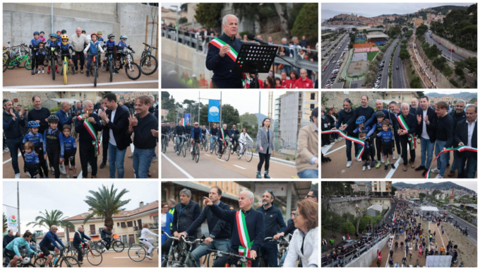 Taglio del nastro per la ciclabile imperiese