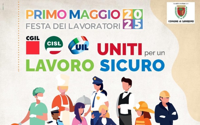 Manifestazione 1° Maggio sindacati uniti in piazza a Sanremo