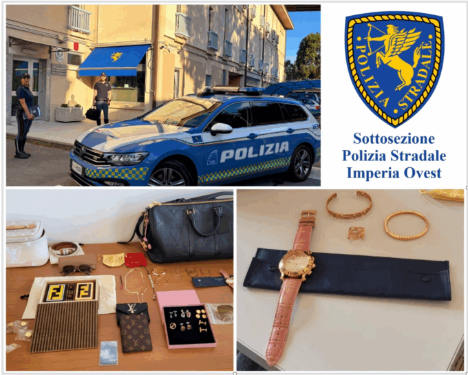 Furto di gioielli sull’A10 a Bordighera, polizia stradale recupera la refurtiva a Bari