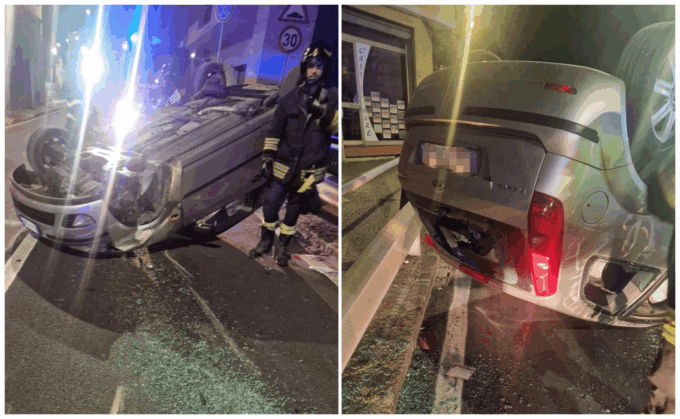 Auto si cappotta nella notte a Imperia, ferita una donna