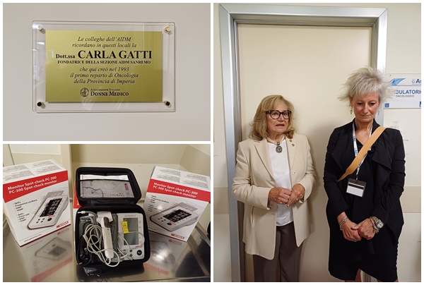 Una targa (e tre nuovi monitor) all’Ospedale Borea in memoria della dottoressa Carla Gatti
