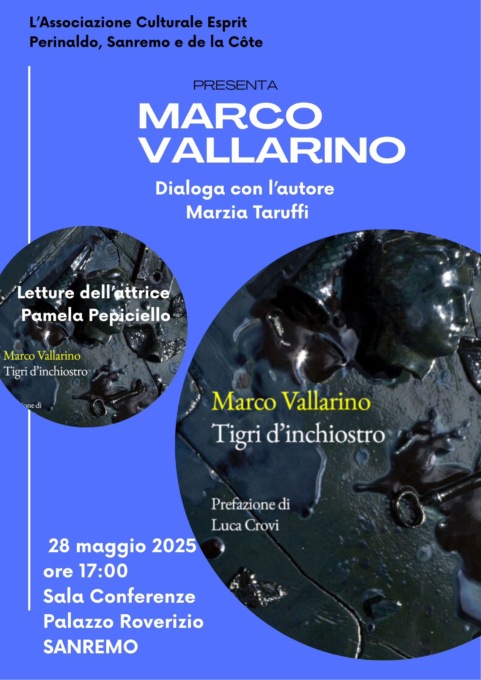 Mercoledì la presentazione del nuovo libro di Marco Vallarino