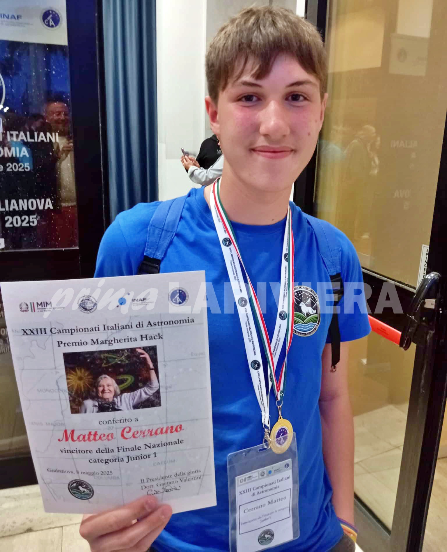 matteo cerrano scuola biancheri ventimiglia campionati italiani astronomia