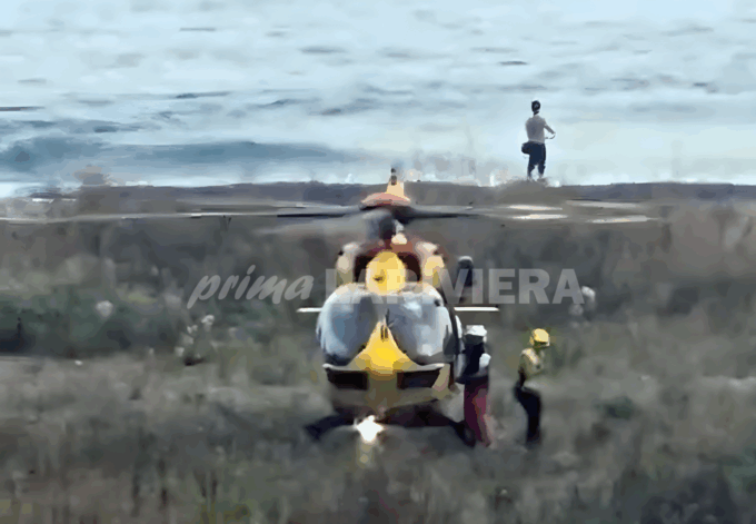 Malore a una bambina, Grifo atterra alla foce del Roya a Ventimiglia