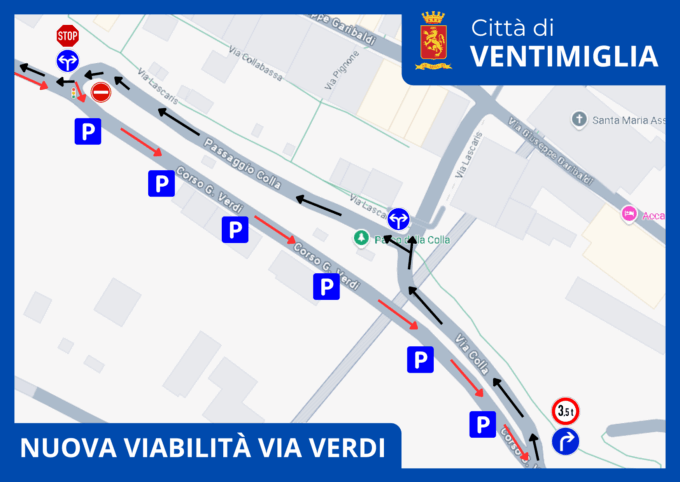 Ventimiglia: cambia la viabilità in via Verdi