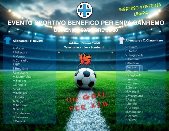 Partita di beneficenza a favore del rifugio Enpa