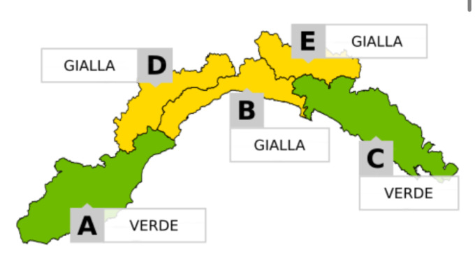 Ponente salvo: allerta meteo sul centro della Liguria