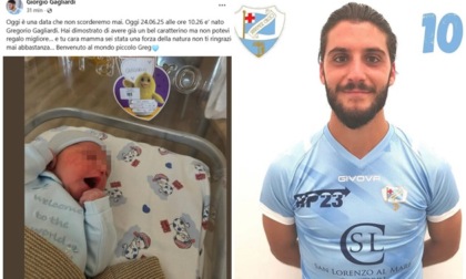 E' nato il piccolo Greg, primogenito del bomber della Sanremese Giorgio Gagliardi