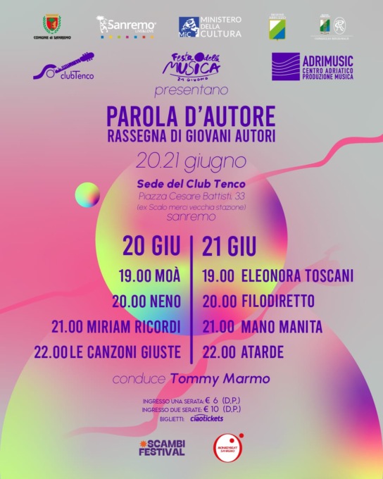 Al Club Tenco il festival Parola d’Autore