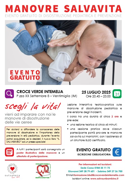 Ventimiglia: corso gratuito sulle manovre di disostruzione pediatrica
