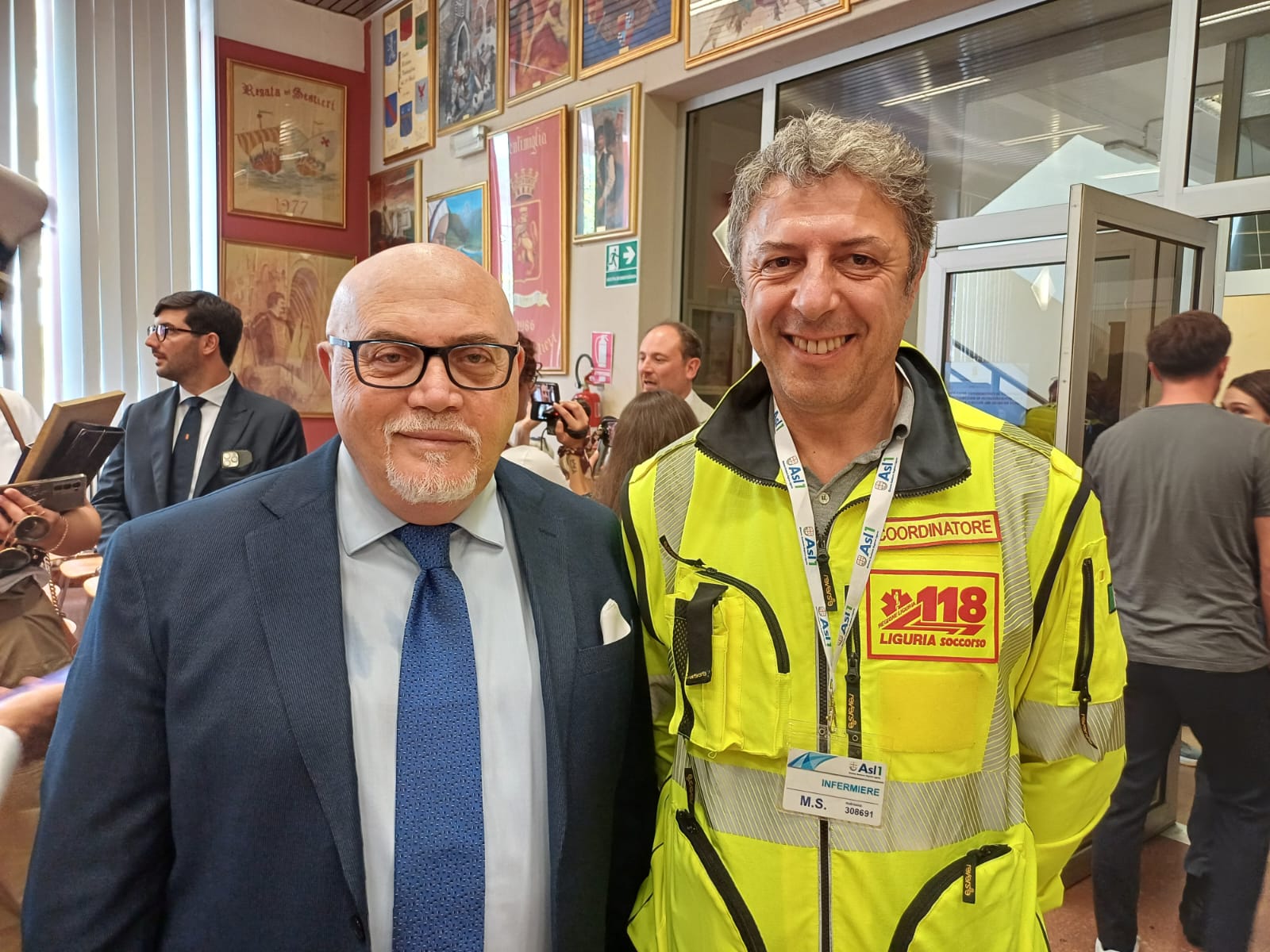 cerimonia soccorritori allen nernard ganao bimbo scomparso latte ventimiglia comune 16 luglio 2025. Prefetto Valerio Massimo Romeo