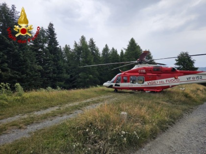 Ciclista con trauma cranico dopo caduta. In elicottero al Santa Corona