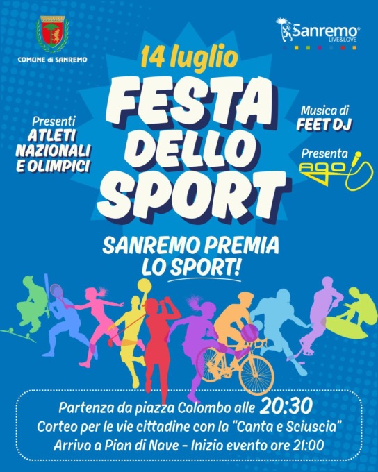Il 14 luglio al via la Festa dello Sport