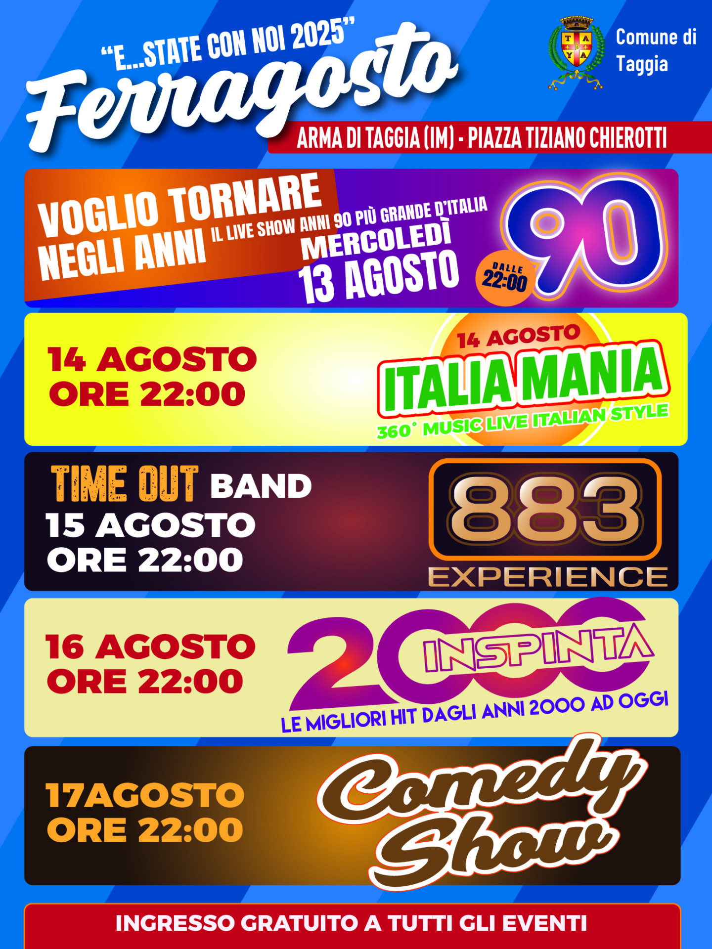 Locandina Eventi Principali Ferragosto 2