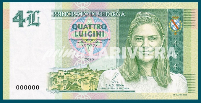 Seborga ha una nuova banconota da 4 luigini che celebra la principessa Nina
