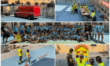 Un centinaio di bambini dell'Educamp di Taggia a Pompieropoli