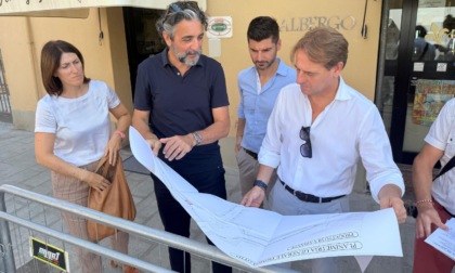 Sopralluogo dell'assessore Scajola in via Mazzini per i lavori di rigenerazione urbana