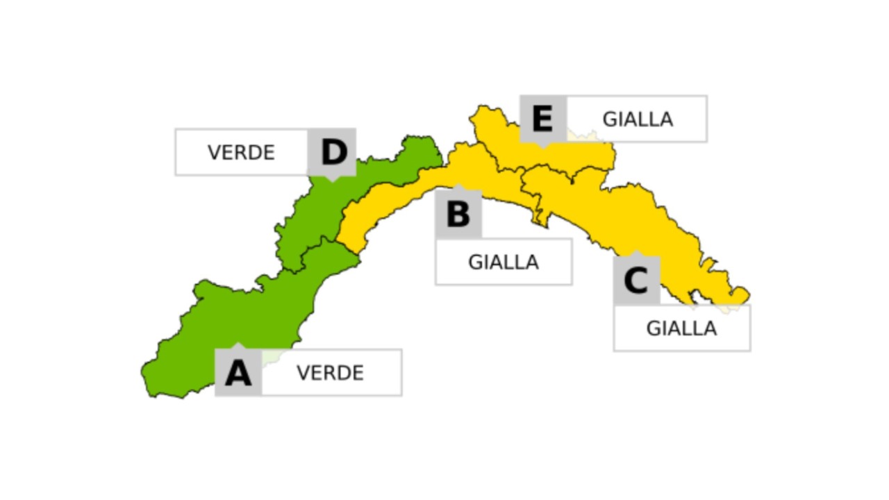 Pioggia in arrivo, allerta gialla in parte della Liguria