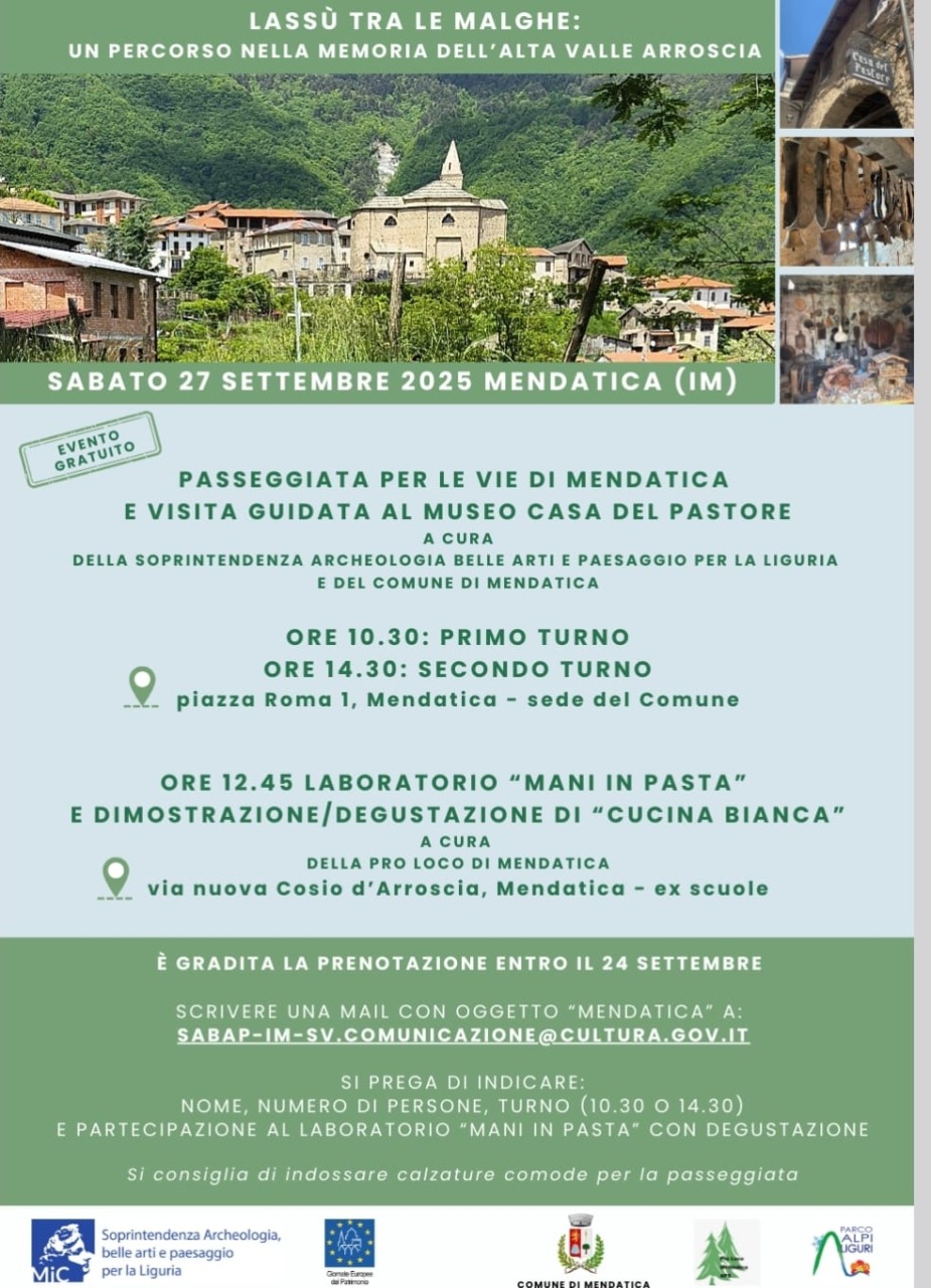 A Mendatica un percorso nelle memorie dell’Alta Valle Arroscia