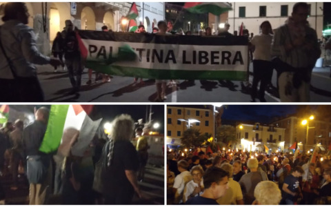In mille alla fiaccolata “pro-pal” di Imperia