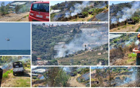 Incendio nella collina sopra Pian di Poma