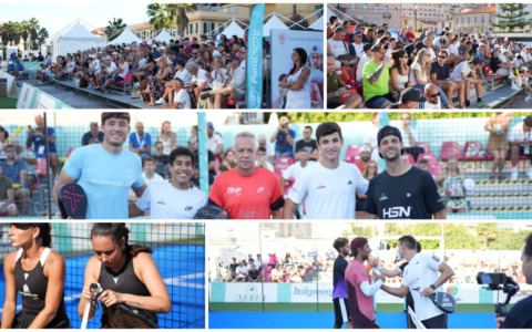 Spettacolo con Chingotto e Momo Gonzalez in Piazza Colombo con il Sanremo Padel Tour