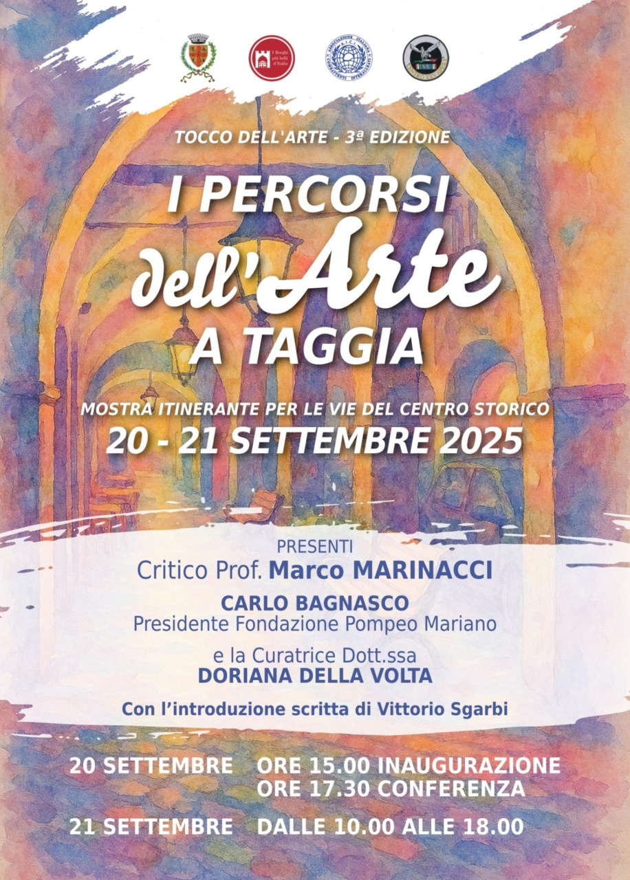 A Taggia torna il Tocco dell’Arte: artisti da tutta Italia esporranno le loro opere nel centro storico