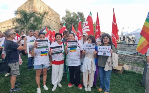 Manifestazione per la pace a Gaza a Pian Di Nave al grido di Palestina Libera