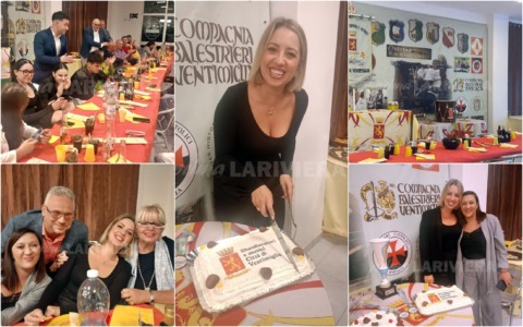 Gli sbandieratori di Ventimiglia festeggiano con una cena il podio nazionale