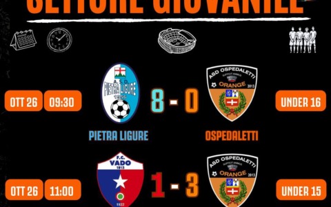 Ospedaletti: la tripletta di Lanteri lancia in vetta l’Under 15