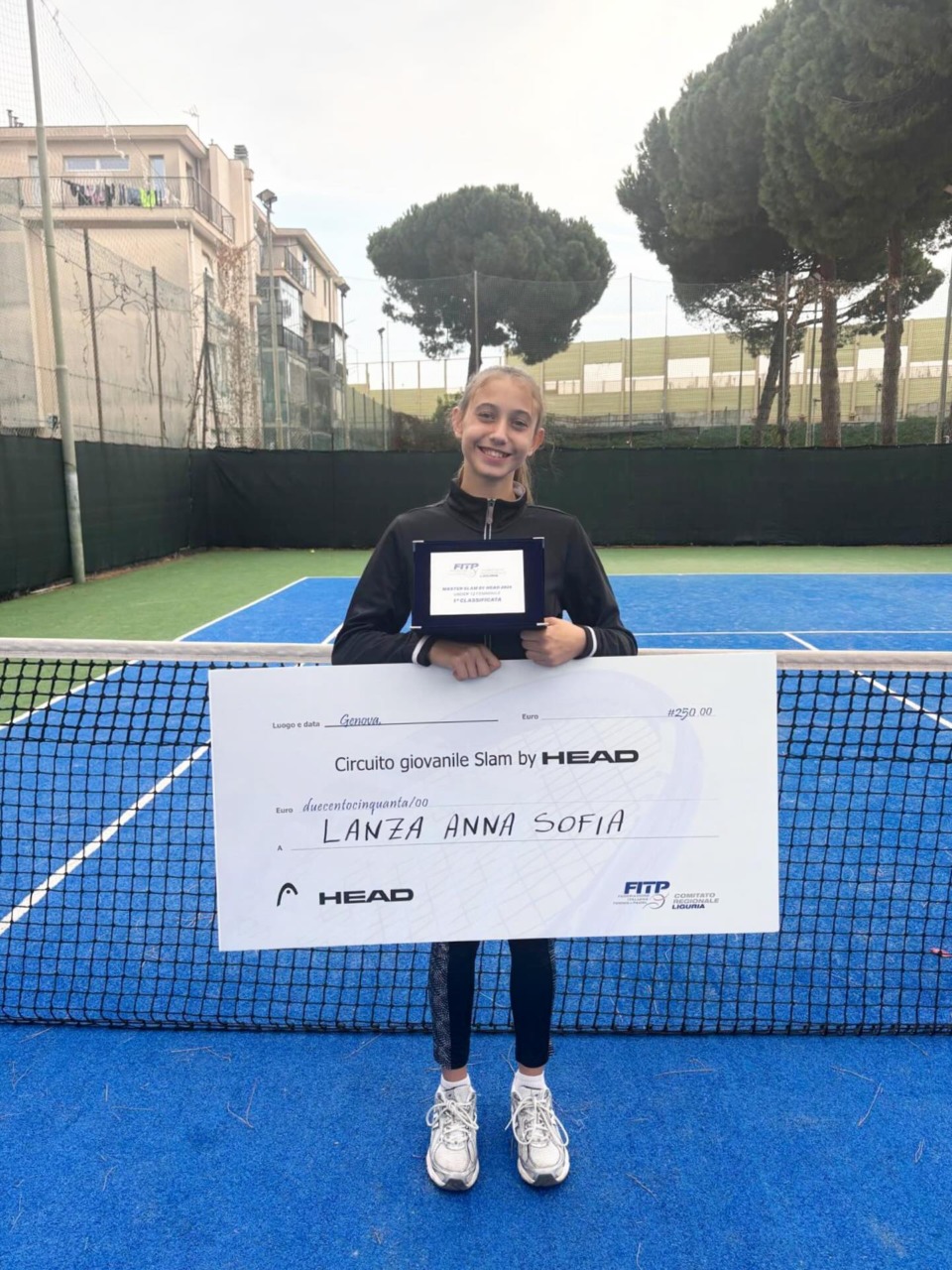 Assegno da 250 euro per il talento di Sanremo Anna Sofia Lanza che vince il Master regionale Slam by Head