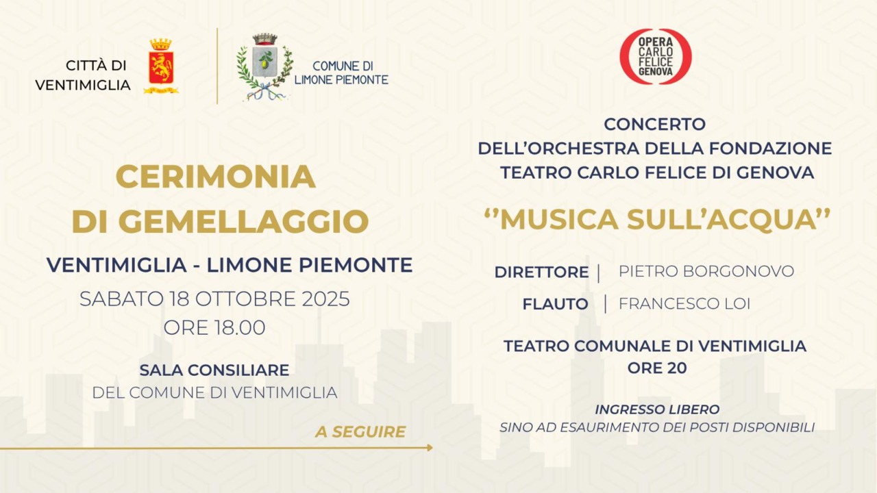 Pronto il gemellaggio tra Ventimiglia e Limone Piemonte