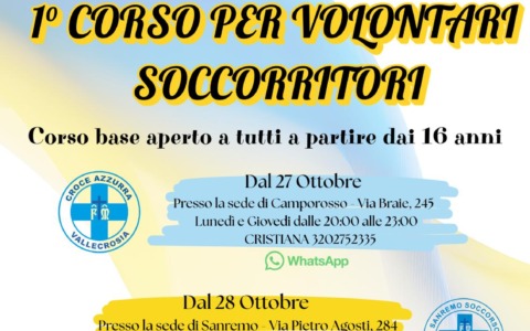 Nuovo corso per volontari soccorritori nelle Misericordie della Provincia di Imperia