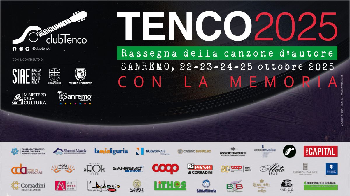 Premio Tenco 2025 all’Ariston il 23-24-25 ottobre